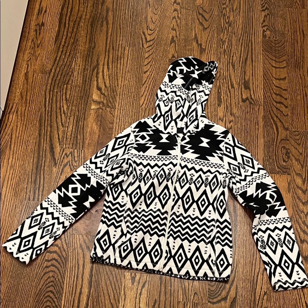 Old Navy Kids Black and White Geometric Raincoat